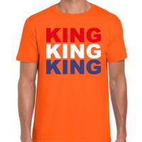 King t-shirt oranje voor heren - Koningsdag shirts - thumbnail