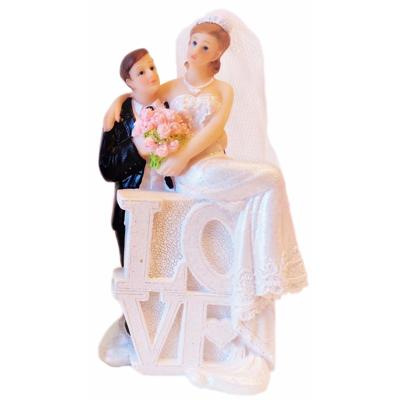 Folat trouwfiguurtje Love - 13 cm - caketopper bruidspaar - klassiek - Bruidstaart figuren