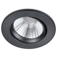 Ronde LED Inbouwspot 5W Dimbaar - Warm Wit 3000K - Mat Zwart Aluminium