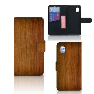 Alcatel 1B (2020) Book Style Case Donker Hout