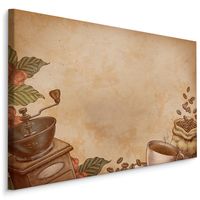 Schilderij - Reclame Koffie Retro, Premium Print - thumbnail