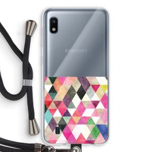 Gekleurde driehoekjes: Samsung Galaxy A10 Transparant Hoesje met koord