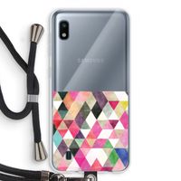 Gekleurde driehoekjes: Samsung Galaxy A10 Transparant Hoesje met koord