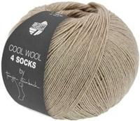 Lana Grossa Cool Wool 4 Socks Uni 7728 Grijs Beige