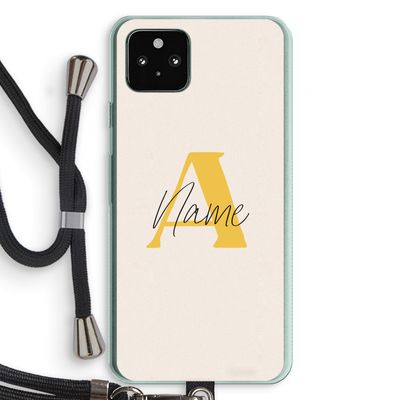 Amber Script: Pixel 5a 5G Transparant Hoesje met koord