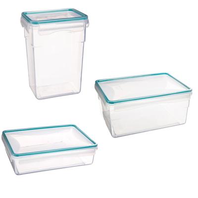 5Five Set Vershoudbakjes met deksel - kunststof - luchtdicht - 3 stuks