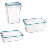 5Five Set Vershoudbakjes met deksel - kunststof - luchtdicht - 3 stuks