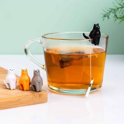 Kat theezakjeshouders (set van 4) Kat theezakjeshouders (set van 4)