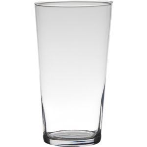 Transparante home-basics conische vaas/vazen van glas 25 x 14 cm