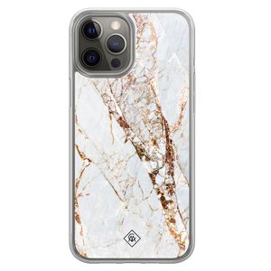 iPhone 12 (Pro) hybride hoesje - Marmer goud