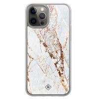iPhone 12 (Pro) hybride hoesje - Marmer goud