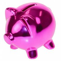 United Entertainment spaarvarken 11 x 8,5 cm keramiek fuchsia - thumbnail