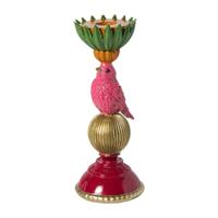 Kandelaar vogel - multikleur - ø10x25 cm