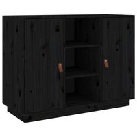 The Living Store Dressoir Massief Grenenhout - Zwart - 100 x 40 x 75 cm - Opbergruimte en Stevig Blad - thumbnail