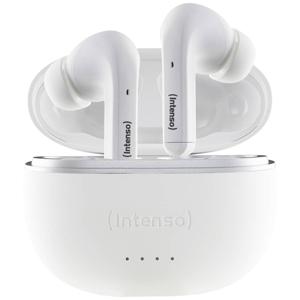 Intenso T302A In Ear headset Bluetooth Stereo Wit Noise Cancelling Indicator voor batterijstatus, Headset, Oplaadbox, Touchbesturing