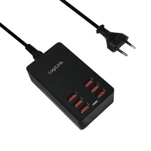 LogiLink PA0139 USB-oplader Thuis Uitgangsstroom (max.) 6400 mA 6 x USB Automatische detectie