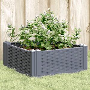 Plantenbak met pinnen 42,5x42,5x28,5 cm polypropeen grijs