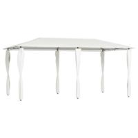 Prieel met paalhoezen 160 g/m² 2,98x5,3x2,59 m crèmekleurig