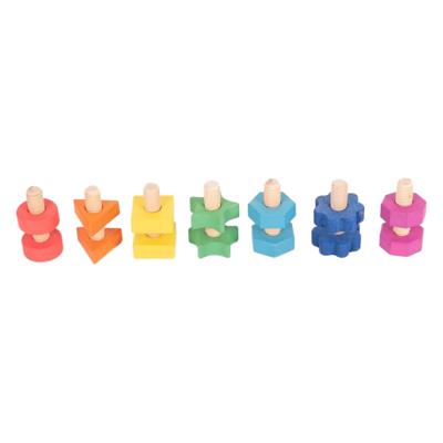 Tickit Houten Moeren & Bouten regenboog 7 stuks