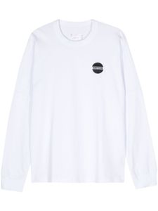 sacai t-shirt à slogan brodé - Blanc