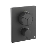 Crosswater Crossbox inbouw douchekraan thermostatisch 3 functies inclusief inbouwdeel zwart mat PROCBPUSH2500LBPM
