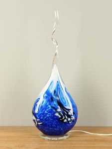 Glaskunst Schemerlamp blauw/zwart