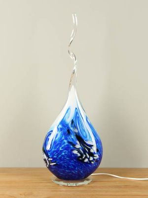 Glaskunst Schemerlamp blauw/zwart