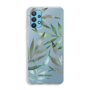 Tropical watercolor leaves: Samsung Galaxy A32 4G Transparant Hoesje