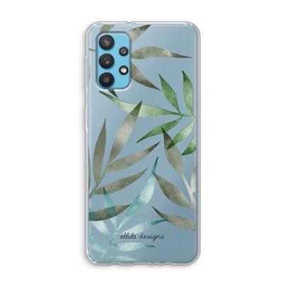 Tropical watercolor leaves: Samsung Galaxy A32 4G Transparant Hoesje