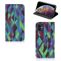 Apple iPhone 11 Stand Case Abstract Green Blue - thumbnail