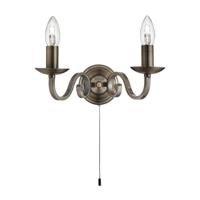 Searchlight Klassieke wandlamp Richmond 2-lichts bronsbruin 1502-2AB