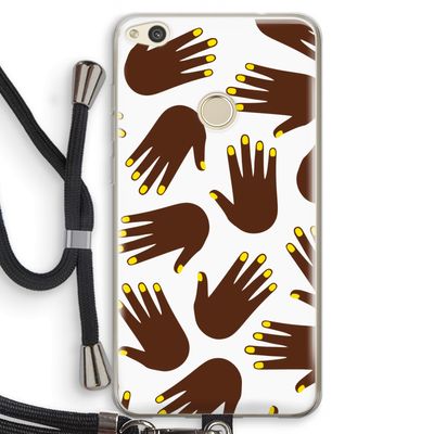Hands dark: Huawei Ascend P8 Lite (2017) Transparant Hoesje met koord