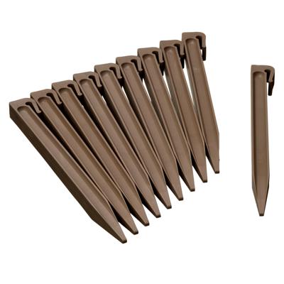 Nature Grondpennen - 30x stuks - kunststof - grasranden / borderranden - taupe bruin - 26,7 cm