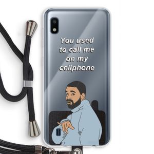 Hotline bling: Samsung Galaxy A10 Transparant Hoesje met koord