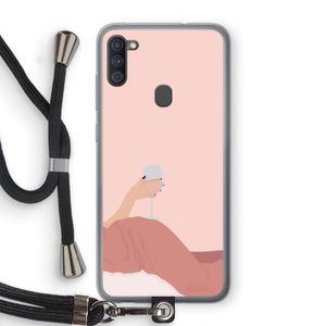 Wine: Samsung Galaxy A11 Transparant Hoesje met koord