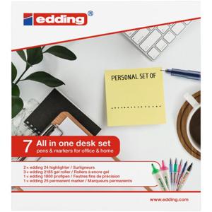 edding BTWDESK Persoonlijke set voor de werkplek - assorti 7 stuks - diverse puntdiktes