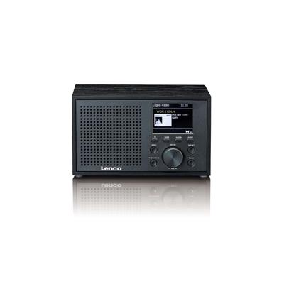 LENCO DAR-017BK - Compacte en stijlvolle DAB+/FM radio met Bluetooth® en houten behuizing - Radio op batterijen en lichtnet
