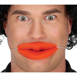 Botox lippen - rood - met elastiek - duckface mond - nep dikke/opgespoten lippen