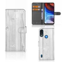 Motorola Moto E7i Power | E7 Power | Book Style Case | White Wood