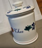 Boerenbont Voorraadpot Thee 1.5 ltr Aardewerk met bloemdeksel