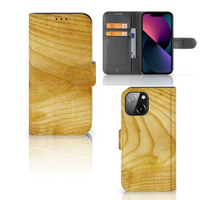 iPhone 13 Mini Book Style Case Licht Hout - thumbnail