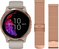 Garmin Venu Rosé Goud/Beige + Garmin Milanees Bandje Roségoud - thumbnail