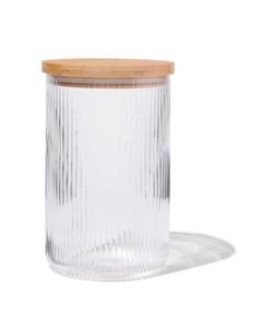 HEMA Voorraadpot Glas 1.7L Gestreept (transparant)