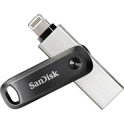 SanDisk iXpand™ Flash Drive Go USB-stick smartphone/tablet Zwart, Zilver 128 GB USB-A 3.2 Gen 1, Apple Lightning