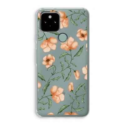 Peachy flowers: Google Pixel 5 Transparant Hoesje