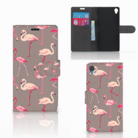 Sony Xperia Z3 Telefoonhoesje met Pasjes Flamingo