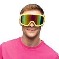 Carnaval/verkleed Apres Ski bril - geel - volwassenen - kunststof - party brillen - wintersport Carnaval/verkleed Apres Ski bril - geel - volwassenen - kunststof - party brillen - wintersport