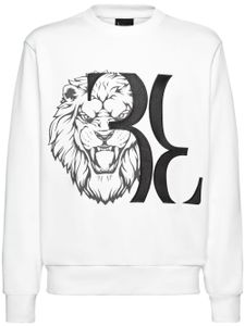 Billionaire sweat en coton à imprimé lion - Blanc