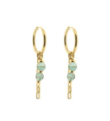 Solid Gold Oorbel Zina Groene Kwarts
