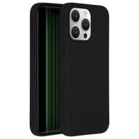 Accezz Liquid Silicone Backcover met MagSafe iPhone 15 Pro Max Telefoonhoesje Zwart